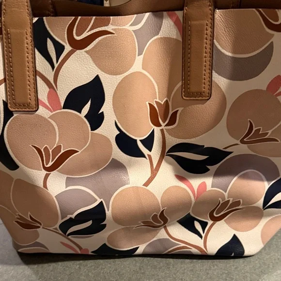 Kate Spade Floral Tote - Cream, Tan, Black, Pink - Picture 8 of 12